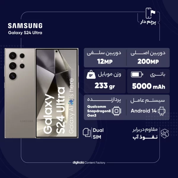 گوشی موبایل سامسونگ مدل Galaxy S24 Ultra دو سیم کارت ظرفیت 256 گیگابایت و رم 12 گیگابایت - ویتنام - Image 2