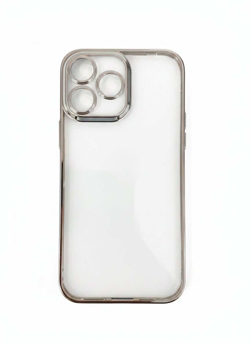 قاب پشت شفاف نیواسکین محافظ لنزدار IPhone 14 Promax - نقره ای