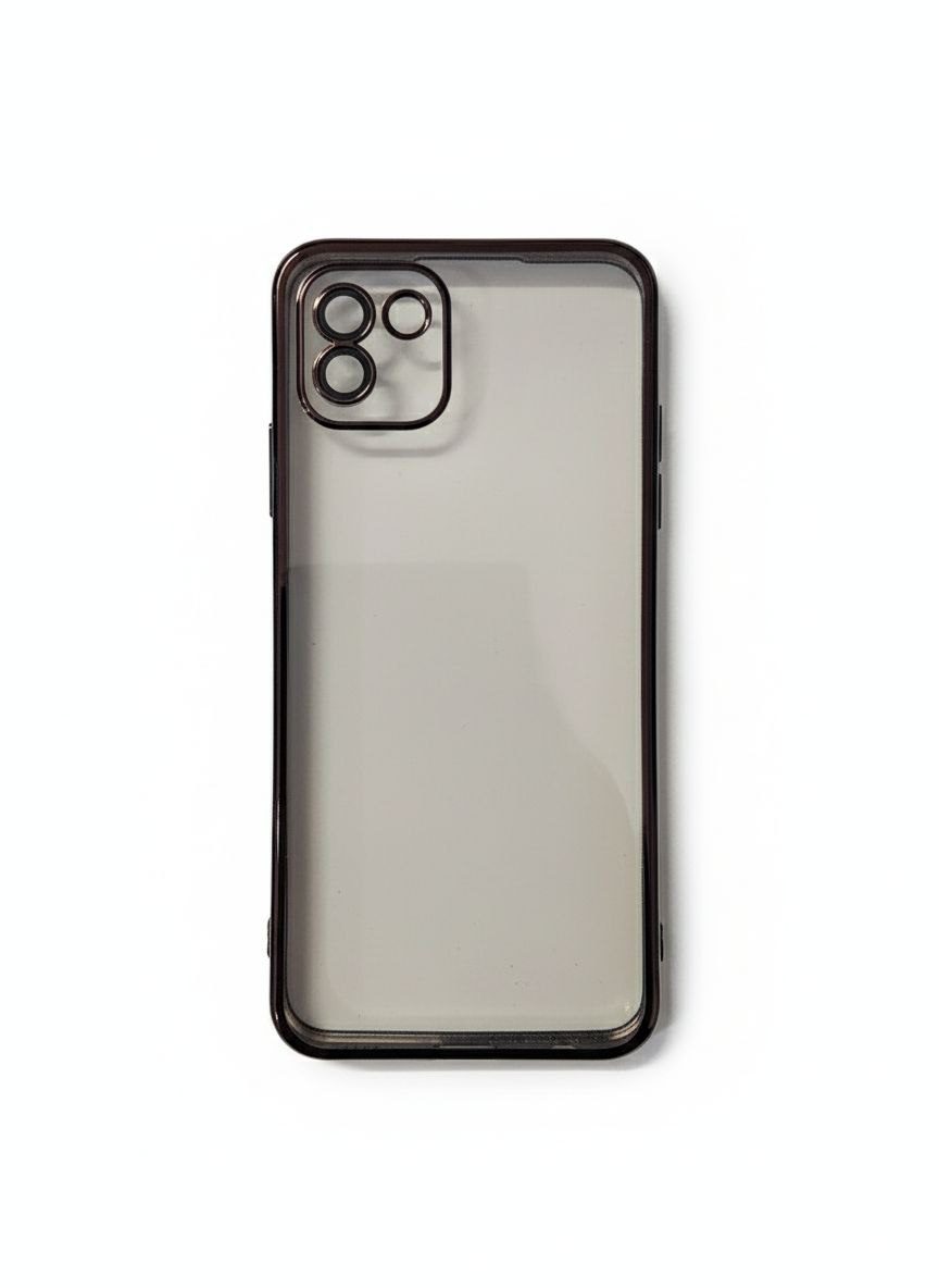 قاب نیو اسکین شفاف محافظ لنزدار Samsung A03 - دور مشکی